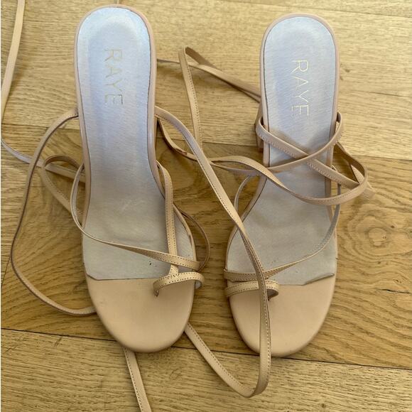 Raye - Toe Strap Wrap Around Heel Sandals in Nude - Picture 4 of 7